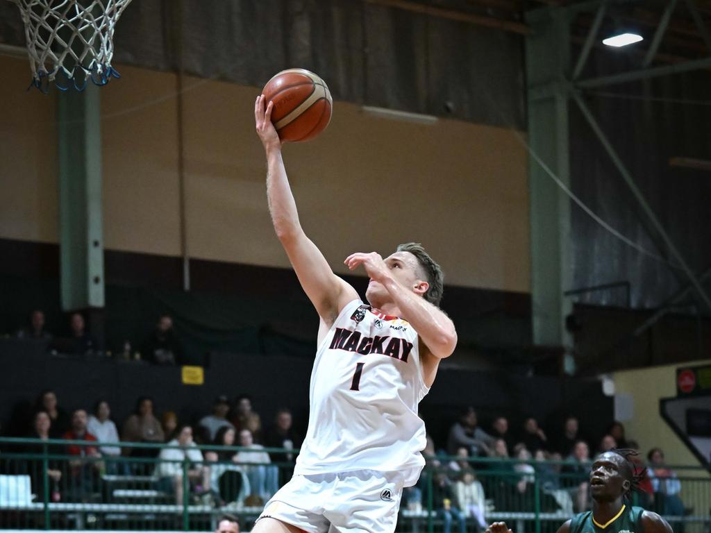 Mackay Meteors NBL1 player Isaac White in action. Picture: Highflyer Images.