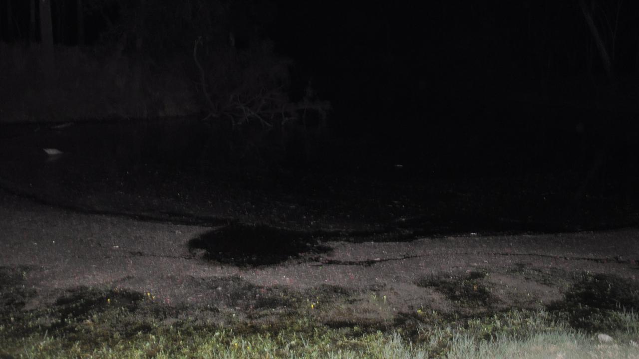 The pitch black Bunyip Hole, outside Mulgildie.