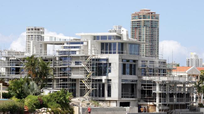 The Raptis home under construction at Paradise Waters in 2005. Picture: David Clark