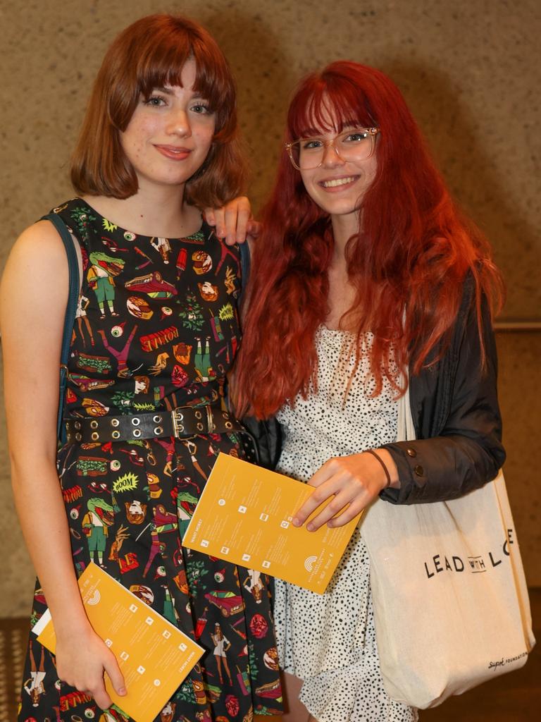 Sophia Di Lucchio and Carina Weder at the Queensland Symphony Orchestra’s first Maestro Concert of 2021, Arabian Nights - Music of Love and Intrigue, at QPAC’s Concert Hall. Picture: Peter Wallis