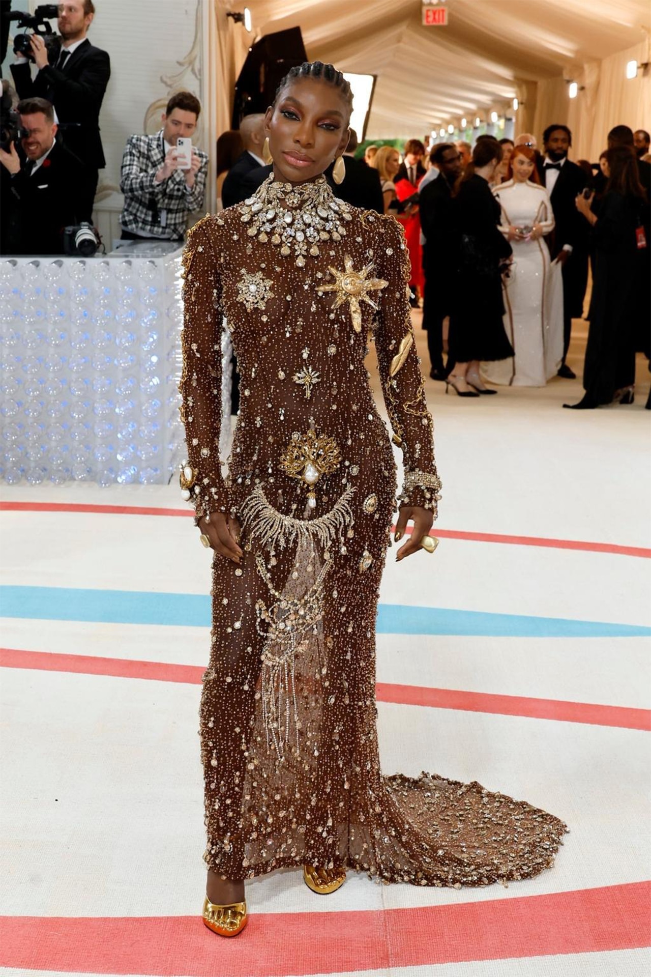 Michaela Coel wears Schiaparelli at the 2023 Met Gala.