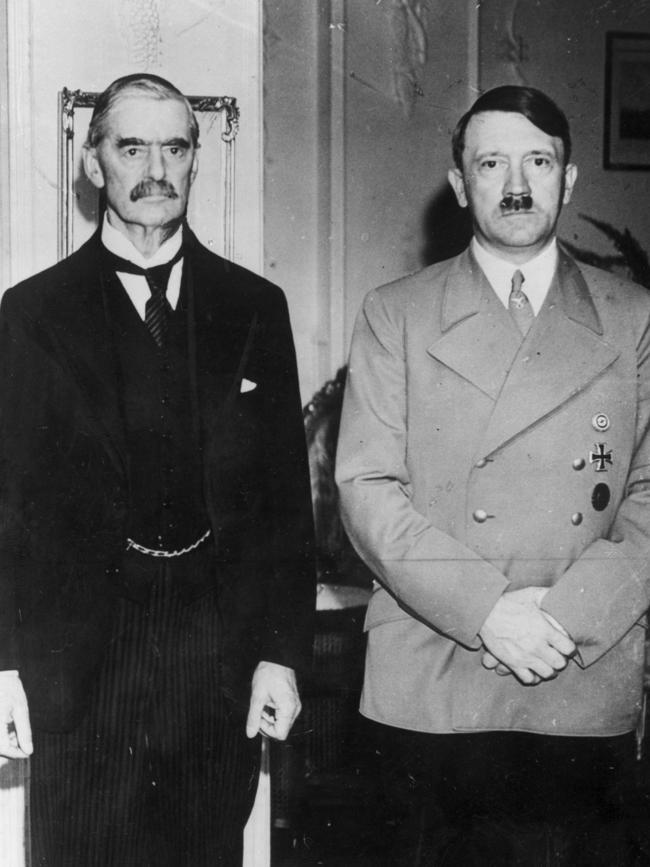 Neville Chamberlain and Adolf Hitler