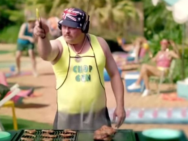 The Straya video features a few stereotypical characters as well. Picture: Screengrab/Coach Bombay