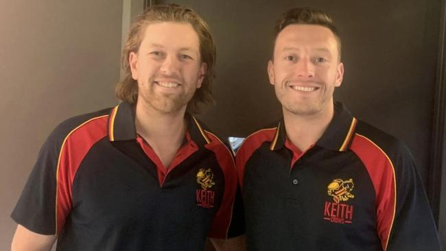 Aaron Young and Cameron Craig have joined Keith for KNTFL season 2024. Picture: Keith Football Club