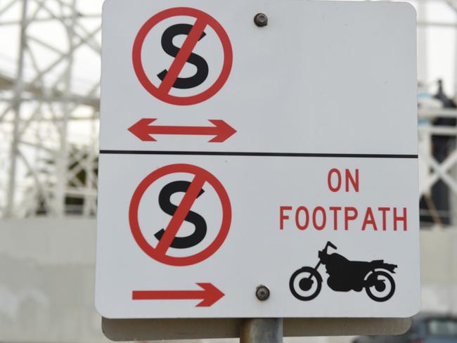 Some footpaths in Melbourne already have bike bans. Picture: Chris Eastman