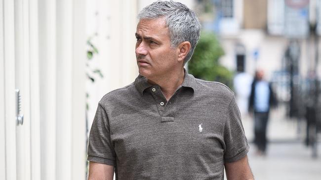 Portuguese football manager Jose Mourinho is pictured as he returns to his home in London.