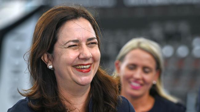 Premier Annastacia Palaszczuk intervened to stop Adani getting a federally-funded loan for its railway to Abbot Point after her election campaign was being haunted by anti-Adani activists. Picture: AAP/John Gass 