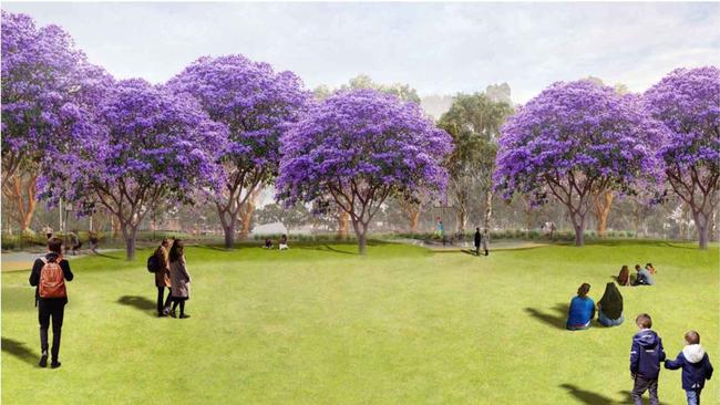 West Torrens Council's vision for the central lawn area of Kings Reserve. Picture: West Torrens Council