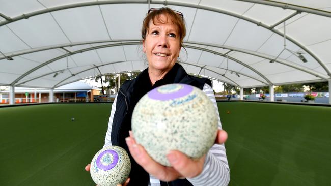 Ally Baldock preparing for the start of the Bowls SA Super League at Salisbury Bowling Club. Picture: AAP/Sam Wundke