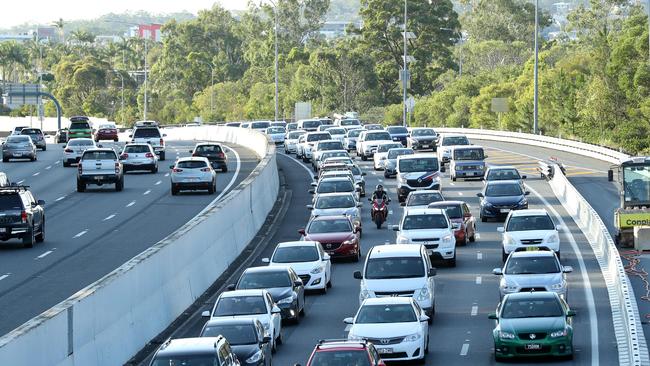 Congestion on the M1 north of the Gold Coast. Photographer: Liam Kidston.