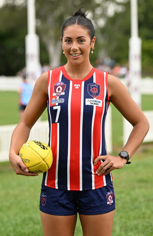 26/03/2023: QAFLW captains Chloe Litherland (Wilston Grange). pic Lyndon Mechielsen/Courier Mail