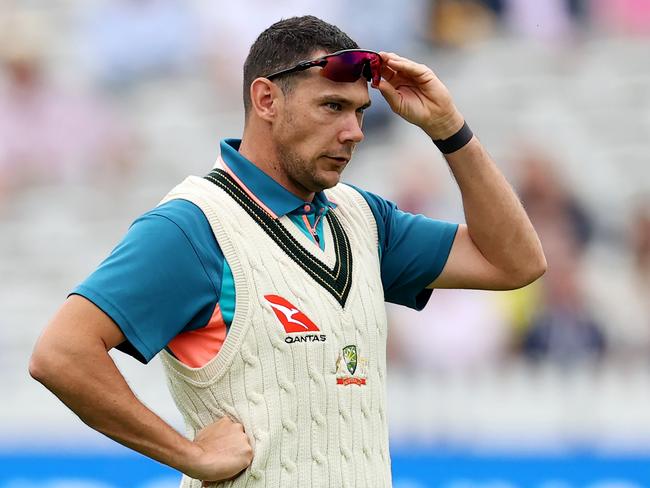 LONDON, ENGLAND - JUNE 28: Scott Boland of Australia prior to Day One of the LV= Insurance Ashes 2nd Test match between England and Australia at Lord's Cricket Ground on June 28, 2023 in London, England. (Photo by Ryan Pierse/Getty Images)