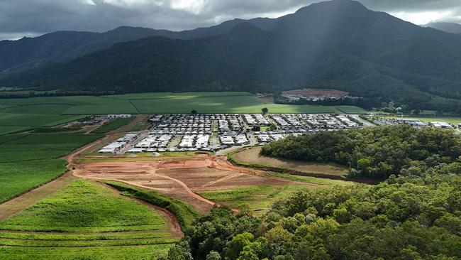 Looking east toward the Kenfrost Mount Peter Residential Estate, the area in the foreground is where the next stage could be built if approved by Cairns Regional Council. Picture: Brendan Radke