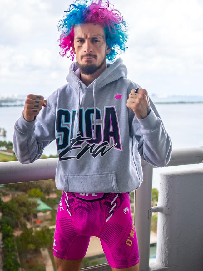 O'Malley and his custom made hot pink fight shorts. Picture: Supplied/Sean O'Malley