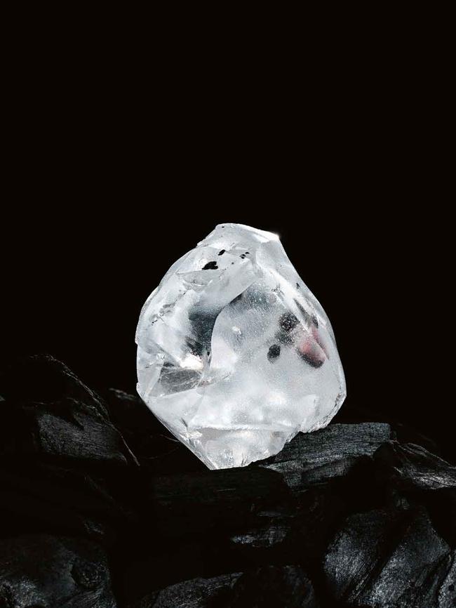 The raw Lesotho diamond.