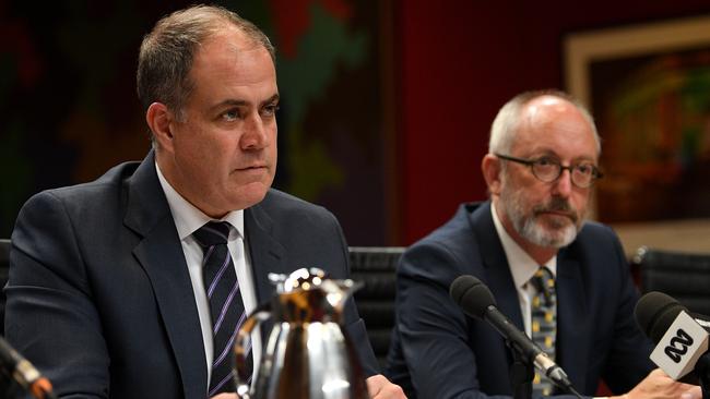 ABC managing director David Anderson and former editorial director Alan Sunderland. Picture: AAP