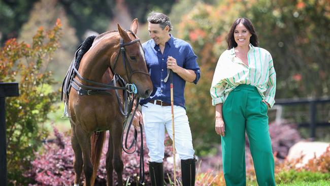 Billy and Nicole Slater on the farm. Picture: David Caird