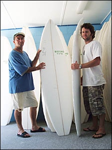 Luke deals short surfboards