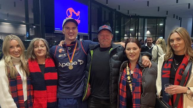 Nick Lowden with his family after the 2022 SANFL grand final. Picture: Supplied By family