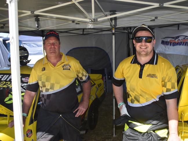 Jayden and Craig from the Lockyer Valley at the Leyburn Sprints, August 17, 2024. (Photo: NRM)