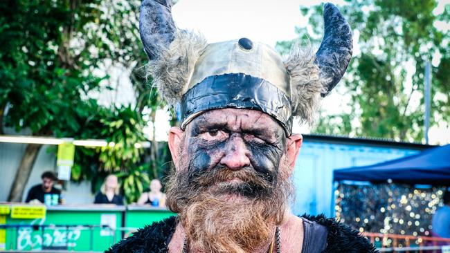 Bear at the annual Dinah Beach Yacht Club Viking Funeral. Picture: Glenn Campbell