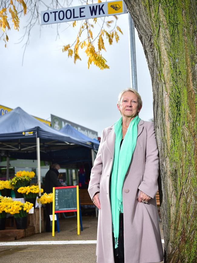 Bridget O’Toole standing in O'Toole Walk. Picture: Derrick den Hollander