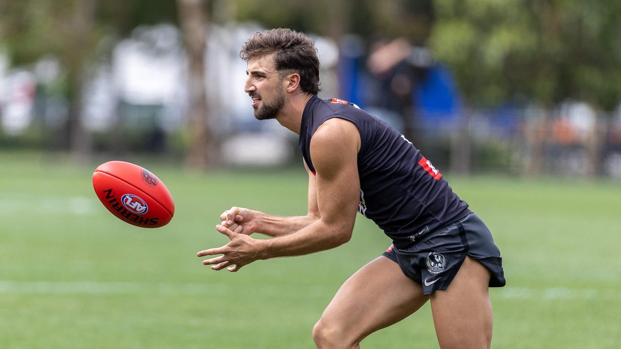 Josh Daicos is set to be eased into drills in the next few weeks. Picture: Jason Edwards