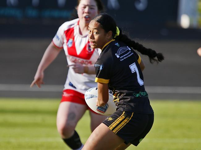 Logan Lemusu of Mounties in the Harvey Norman Women's Premiership. Picture: Warren Gannon Photography