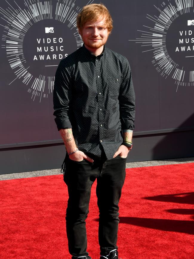 Ed Sheeran attends the 2014 MTV Video Music Awards.