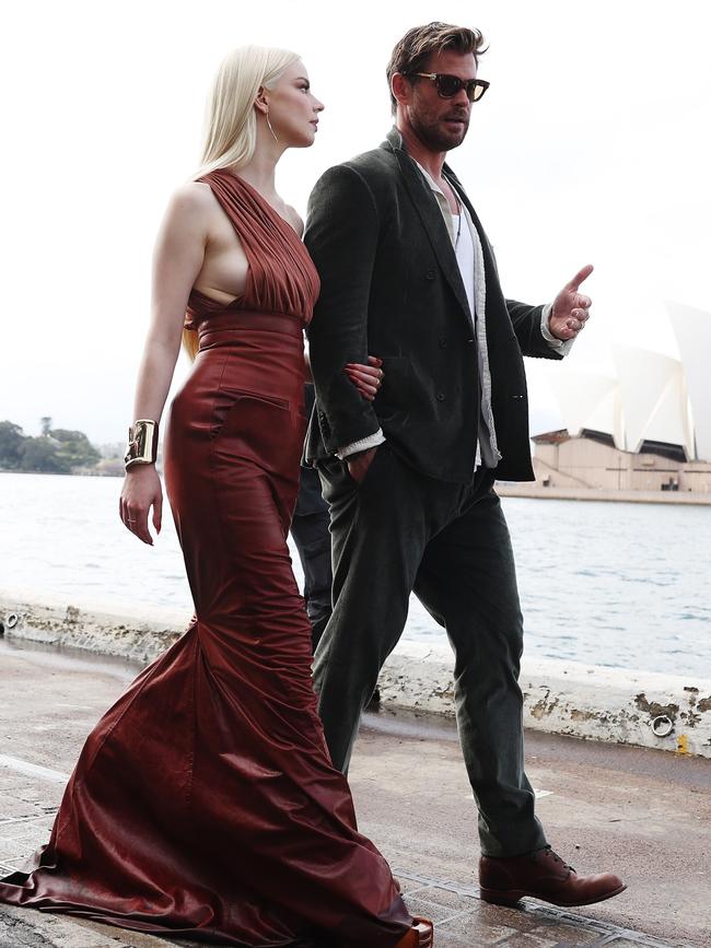 Actors Anya Taylor-Joy and Chris Hemsworth in Sydney. Picture: Brendon Thorne/Getty Images