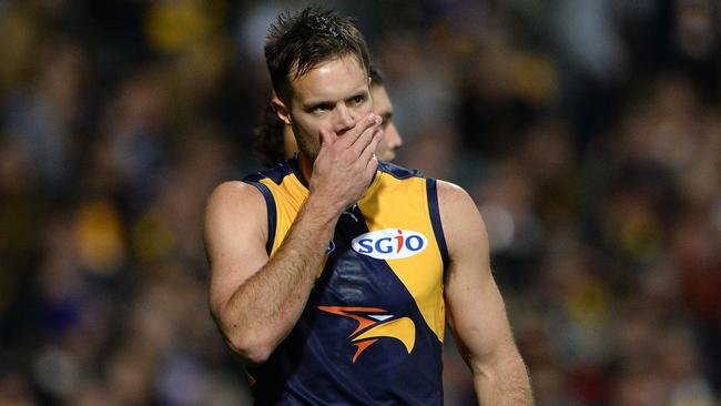 Former Eagle Mitch Brown has told of the pain of the 2016 trade period which saw the club change its mind repeatedly on whether he would be signed on for 2017. Photo: Daniel Wilkins