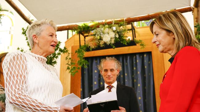 Kerryn Phelps and Jackie Stricker-Phelps renew their wedding vows in January. Picture: Dylan Robinson