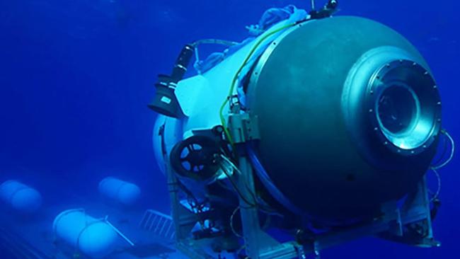 The Titan submersible launches from its underwater platform. Picture; AFP.