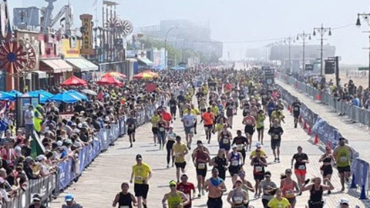 A runner has died after collapsing at the finish line at the Brooklyn half marathon. Picture: New York Road Runners/Instagram