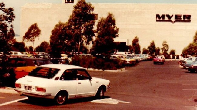 Andrew Neill shared this photo of his Mum’s old Corolla driving into the Myer carpark at Knox City.