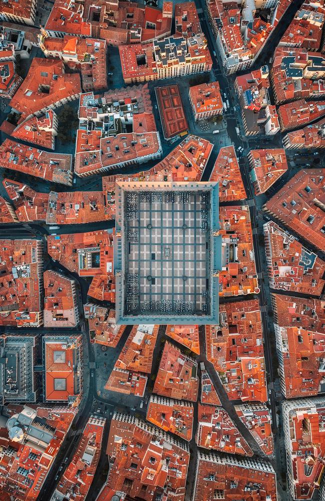 An aerial photo shows the Spanish city of Madrid. Picture: Huanzhen Yang