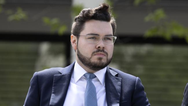 Bruce Lehrmann outside court during deliberations in his criminal trial, which was aborted. Picture: NCA NewsWire / Gary Ramage