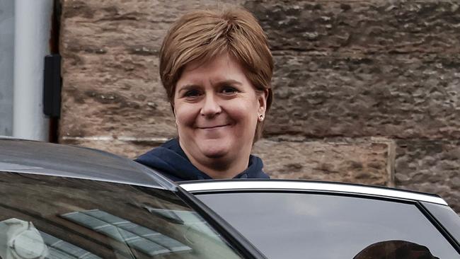 Nicola Sturgeon departs Bute House in Edinburgh, Scotland, on Thursday. Picture: Getty Images