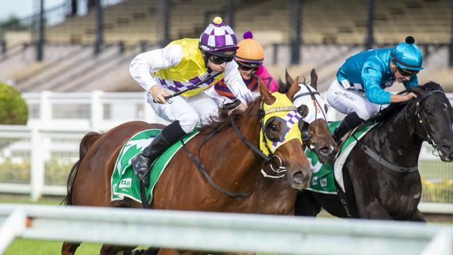 In Good Time races to a remarkable victory. Picture: AAP/Supplied by Toby Coutts, Racing Queensland