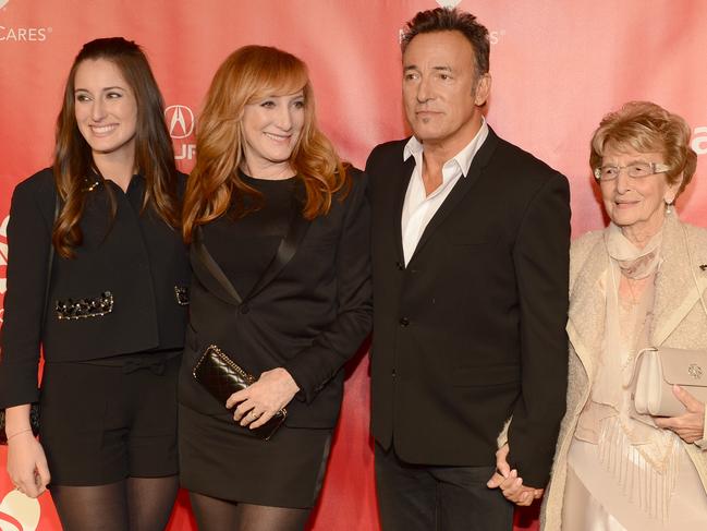 Bruce Springsteen with his daughter Jessica Rae, wife Patti Scialfa and mum Adele arrive at MusiCares Person Of The Year Honouring the singer in 2013. Picture: Larry Busacca/Getty Images