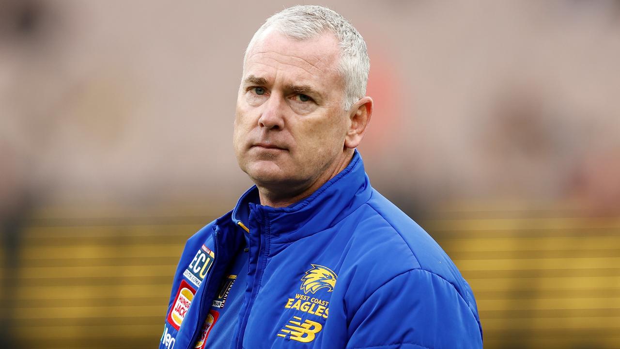 Adam Simpson is under extreme pressure after the club’s disastrous 116-point loss to last-placed Hawthorn. Picture: Michael Willson