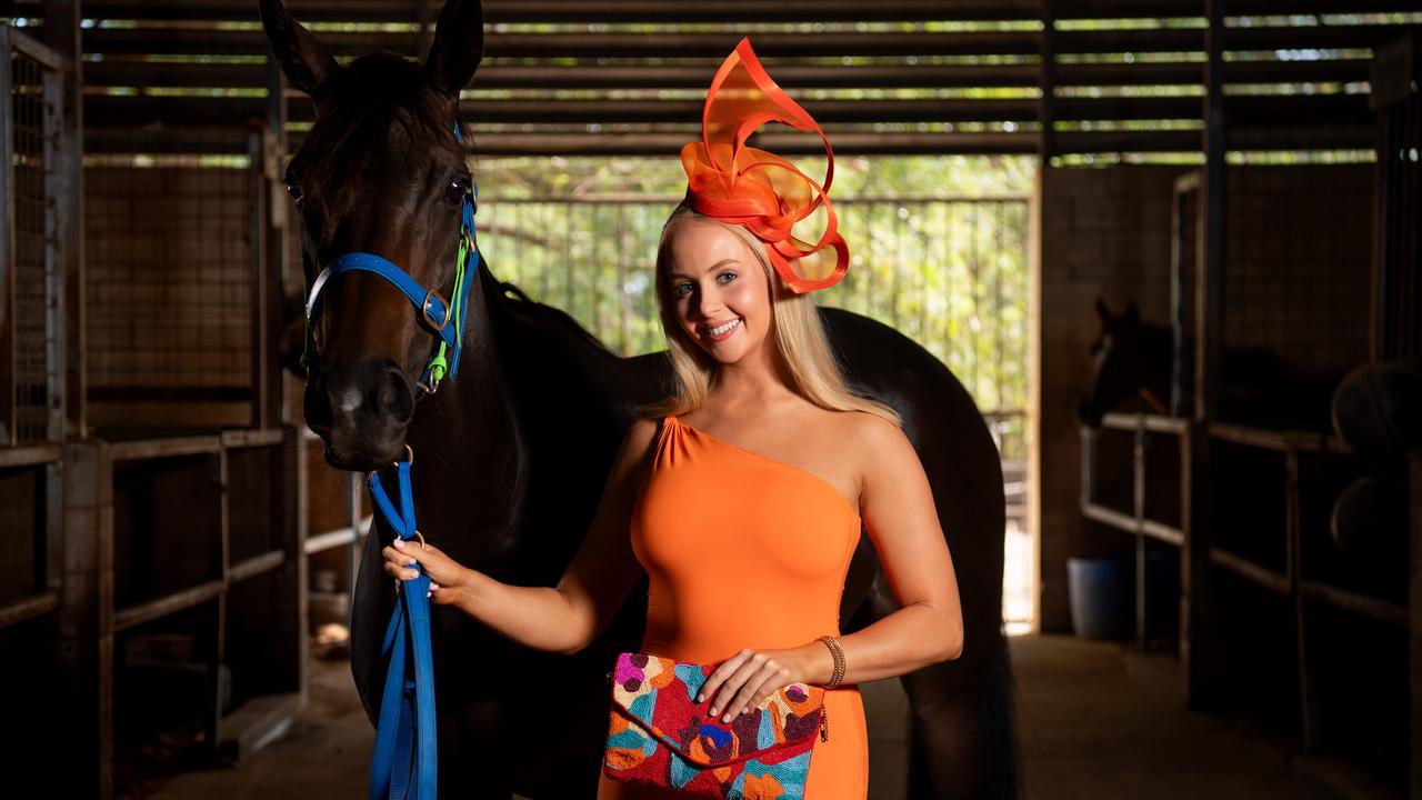 Bronte Pearson with Soul Spirit ahead of the 2024 Darwin Cup Carnival Ladies Day. Picture: Pema Tamang Pakhrin