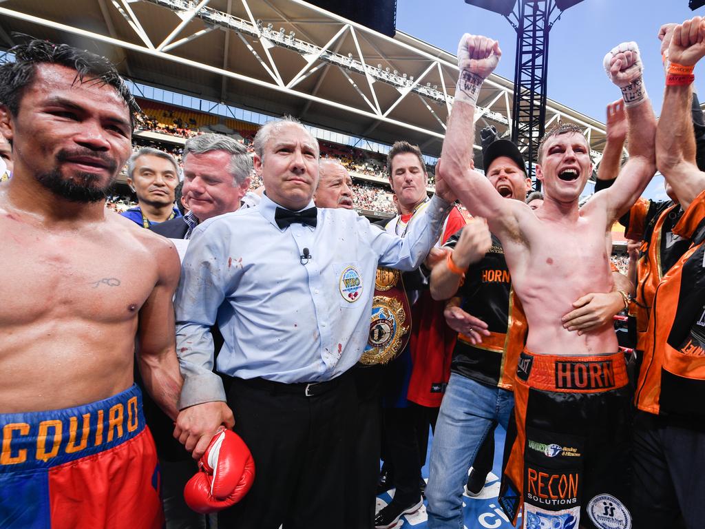 Jeff Horn scored one of the greatest wins in Australian boxing history at Suncorp Stadium. Picture: Bradley Kanaris/Getty Images