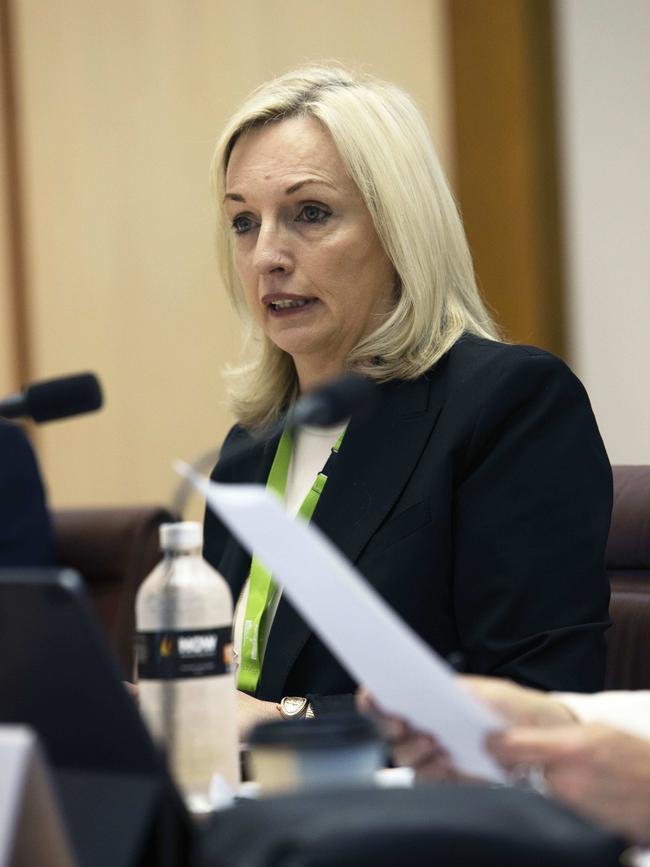 Australia Post chief executive Christine Holgate during Senate estimates in Canberra. Picture: NCA NewsWire/Gary Ramage