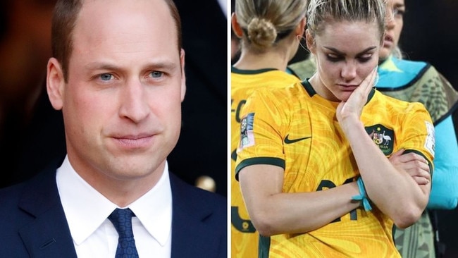 Prince William's "commiserations" to Matildas after WWC loss.