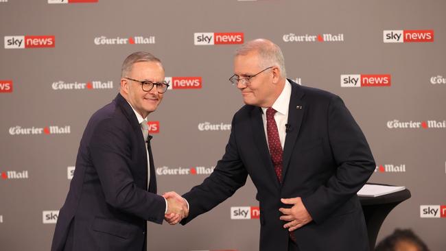 Scott Morrison has received blowback from the comments after the leaders' debate with Anthony Albanese. Picture: Jason Edwards - Pool/Getty Images