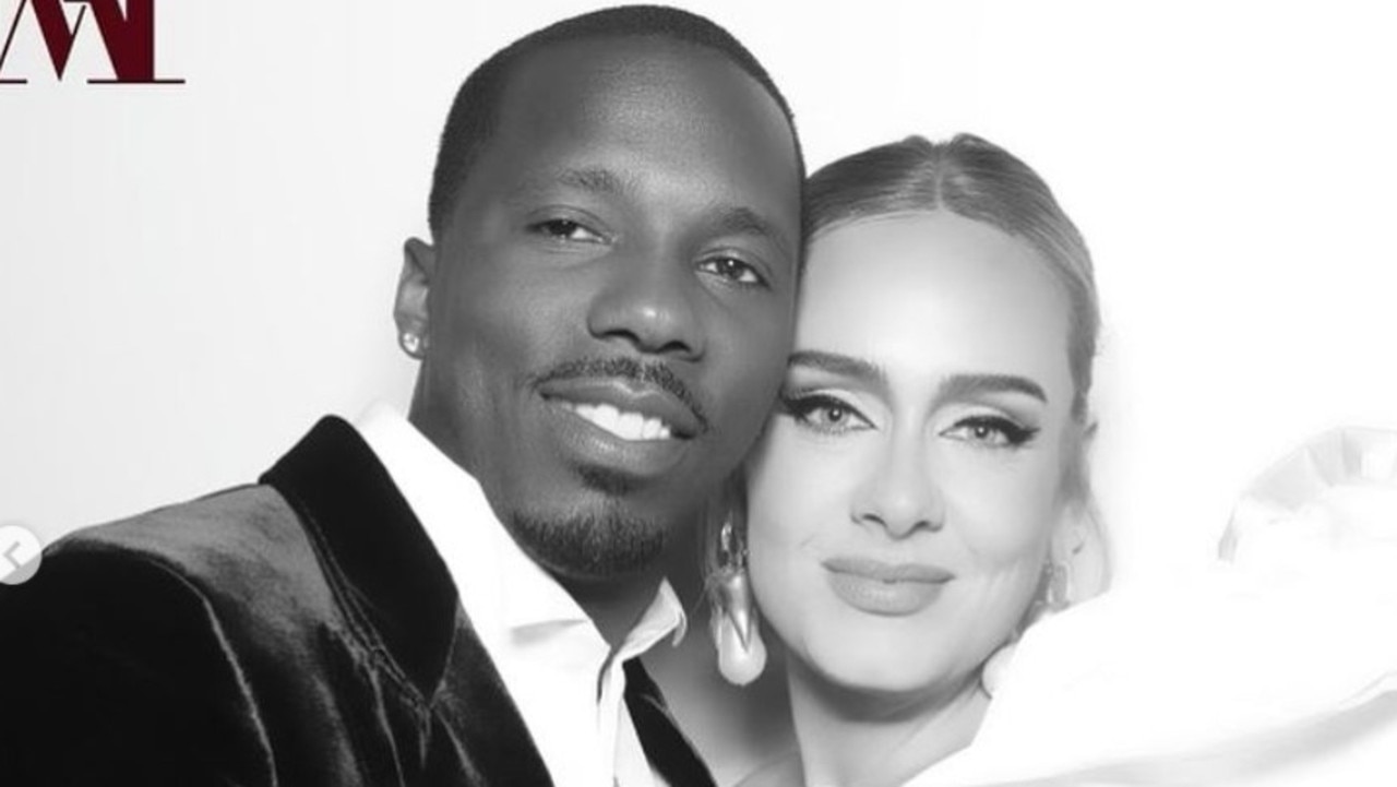 Photobooth picture of Adele and boyfriend Rich Paul at the wedding of LA Lakers star, Anthony Davis. Picture: adele/Instagram