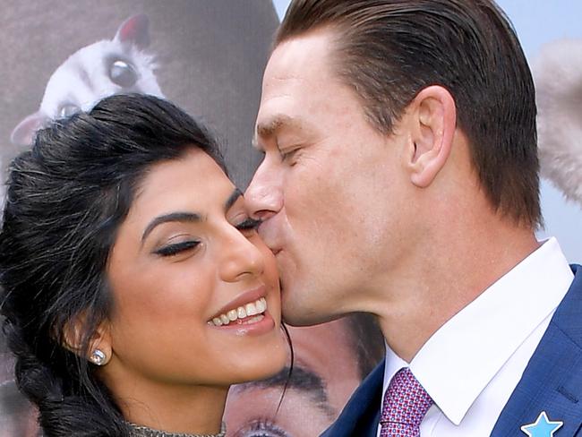 WESTWOOD, CALIFORNIA - JANUARY 11: (L-R) Shay Shariatzadeh and John Cena attend the Premiere of Universal Pictures' 
