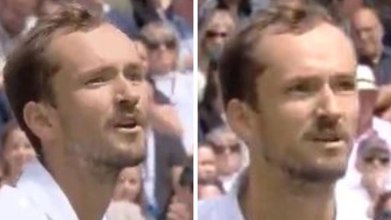 Daniil Medvedev apparently swears at Wimbledon.