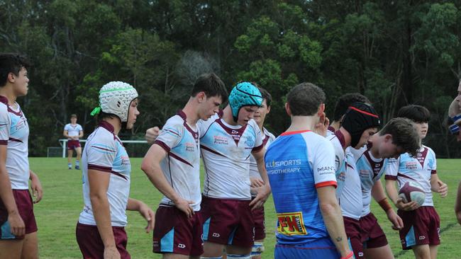 Ormiston College rugby players getting ready for scrum. Picture Ming Body.